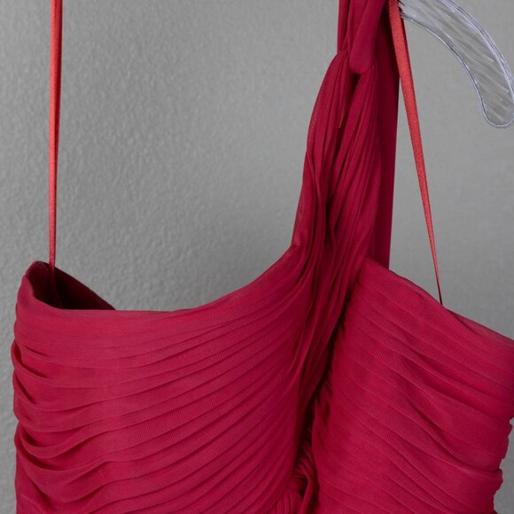 👗 Alex Evenings One-Shoulder Gown 💕 Coral Red – Size 14 - Picture 3 of 13